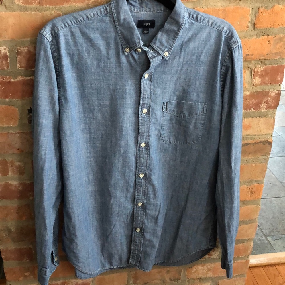 J Crew light denim button down